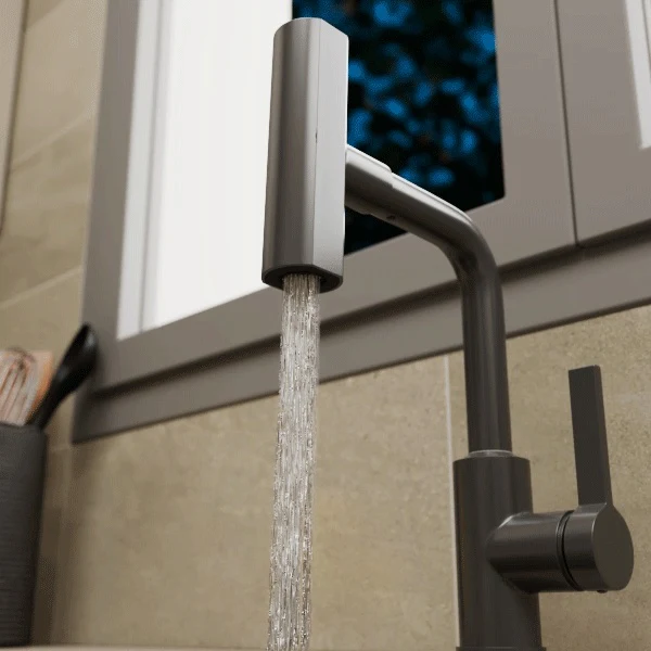 Cold Water Kitchen Sink Tap with 4 Water Flow Functions – Heavy-Duty SS304 Stainless Steel Gun Grey Finish Deck-Mounted Sink Faucet – Robo Series - Image 6